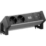 BACHMANN DESK2 ALU čierna 2xCEE7/3, 1xUSB C/C 65W L=0,2m (BM0022046)