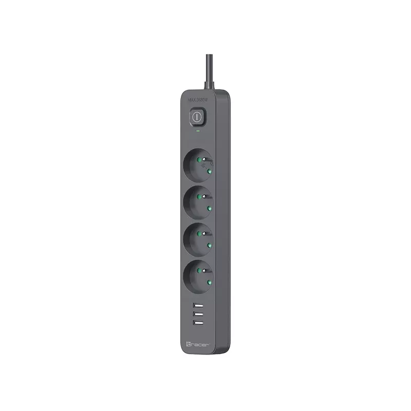 Tracer 47685 Power Line+ 5m (4 zásuvky + 3x USB A)