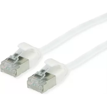 ROLINE Green - patch kábel - RJ-45 (M) na RJ-45 (M) - 30 cm - U/FTP - CAT 6a - bezhalogénový, zaliaty, Snagless, krútený - biela (21.44.1699)