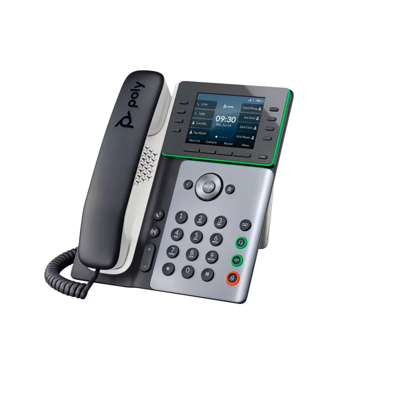HP Poly Edge E300 IP telefón a PoE, IP telefón, čierny, káblový ručný telefón, 8 liniek, IPS, 8,89 cm (3,5 inch)
