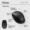 HP 650 Wireless klávesnica a myš combo, plná veľkosť (100%), Wireless, RF Wireless, membránová, čierna, myš súčasťou