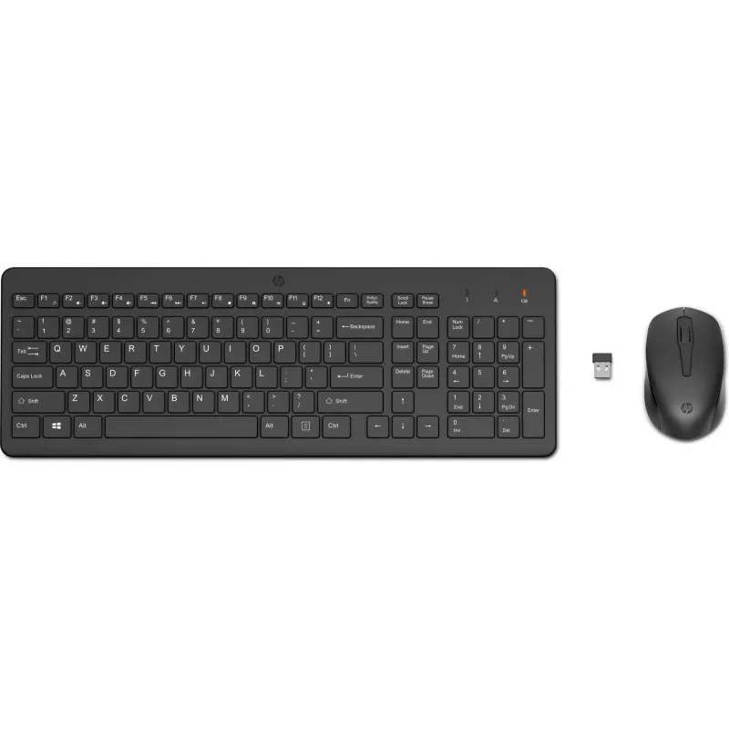 HP 330 Wireless kombinácia myši a klávesnice, plná veľkosť (100%), bezdrôtová, RF Wireless, čierna, myš súčasťou