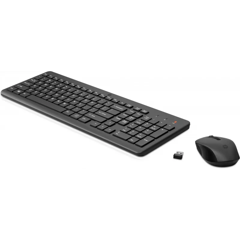 HP 330 Wireless kombinácia myši a klávesnice, plná veľkosť (100%), bezdrôtová, RF Wireless, čierna, myš súčasťou