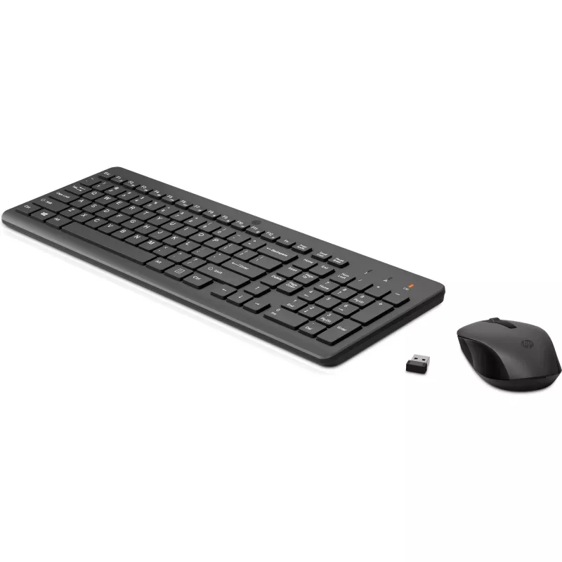 HP 330 Wireless kombinácia myši a klávesnice, plná veľkosť (100%), bezdrôtová, RF Wireless, čierna, myš súčasťou