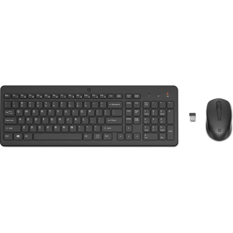 HP 330 Wireless kombinácia myši a klávesnice, plná veľkosť (100%), bezdrôtová, RF Wireless, čierna, myš súčasťou