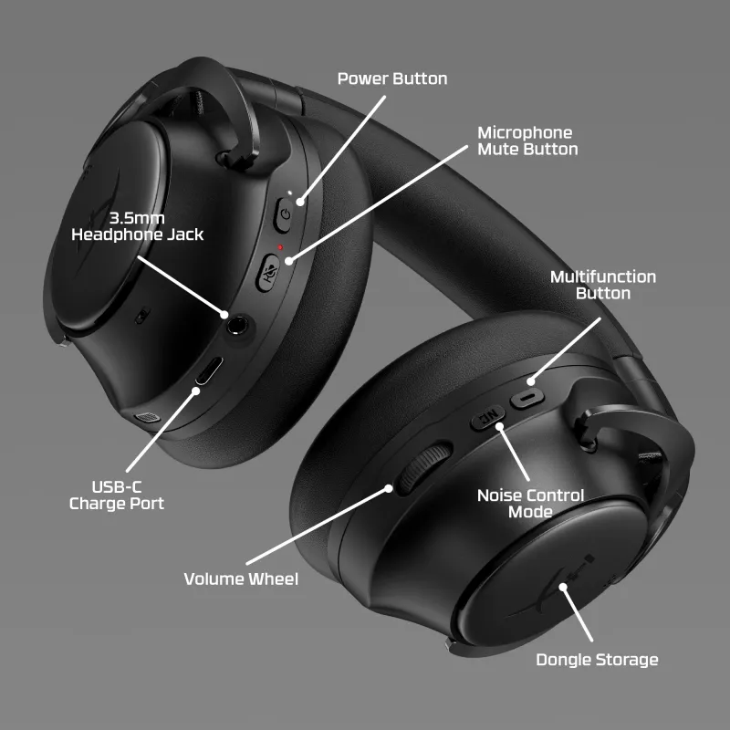 HyperX Cloud MIX 2 - herný headset (čierna), káblový a bezdrôtový, herný, 20 - 20000 Hz, 270 g, headset, čierna