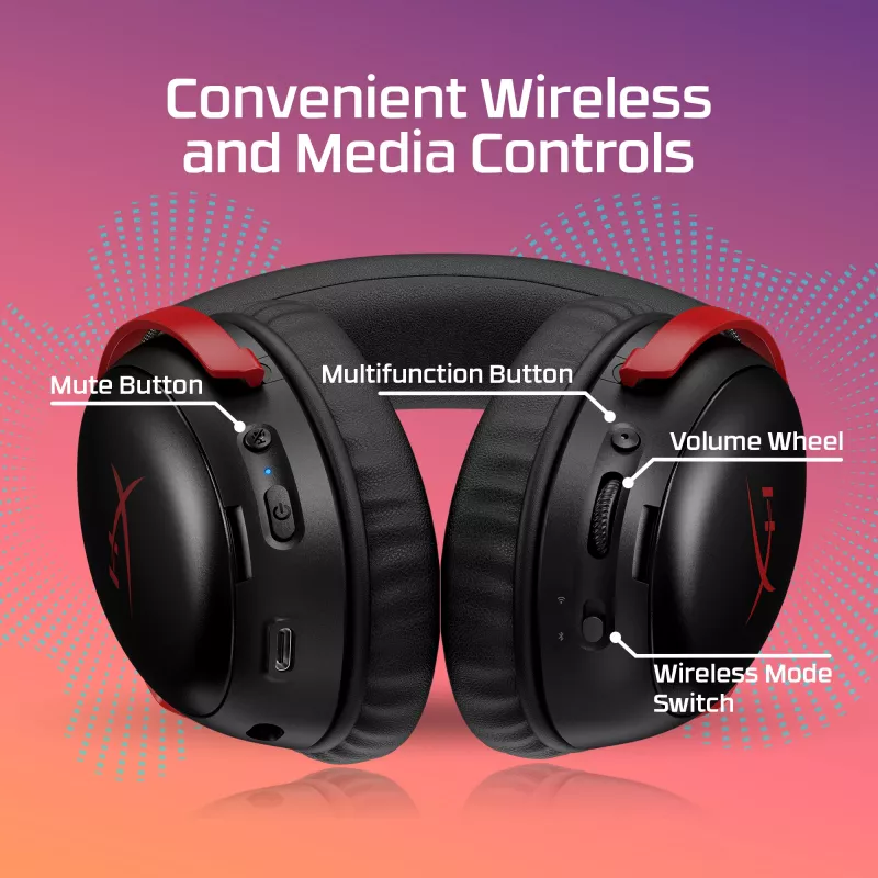HyperX Cloud III S - bezdrôtový herný headset (biela), bezdrôtový, 20 - 20000 Hz, herný, 340 g, headset, biela