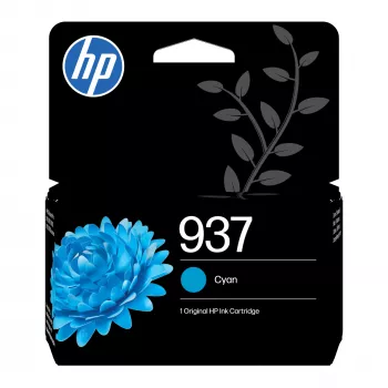 HP 937 azúrová originálna atramentová kazeta, štandardná výťažnosť, azúrová, 1 ks, 800 strán, jednotlivé balenie