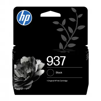 HP 937 čierna originálna atramentová kazeta, štandardná výťažnosť, čierna, 1 ks, 1250 strán, jednotlivé balenie