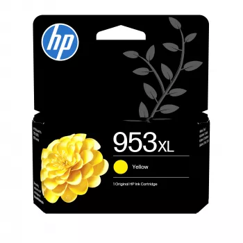 HP 953XL vysoká výťažnosť žltá originálna atramentová kazeta, vysoká, žltá, pigmentový atrament, 18 ml, 1 ks, jednotlivé balenie