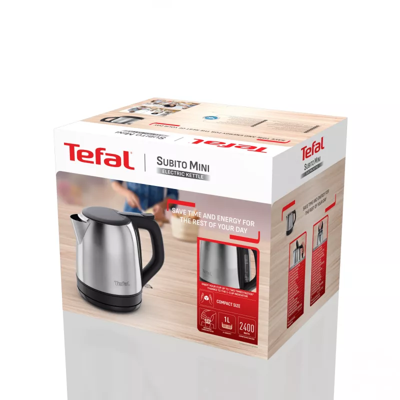 Tefal Subito Mini KO5S2DE0 kanvica 1 l 2400 W čierna, nehrdzavejúca oceľ