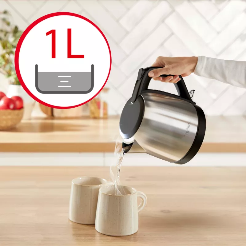 Tefal Subito Mini KO5S2DE0 kanvica 1 l 2400 W čierna, nehrdzavejúca oceľ