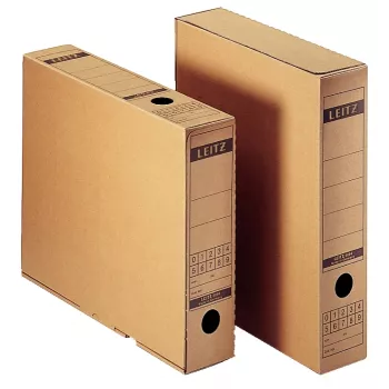 Leitz 6084-00-00 archivačná škatuľa s chlopňou, A4, prírodná vlnitá lepenka, 70x265x325 mm