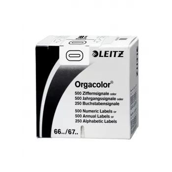 Leitz Orgacolor samolepiaca etiketa, zaoblený obdĺžnik, biela