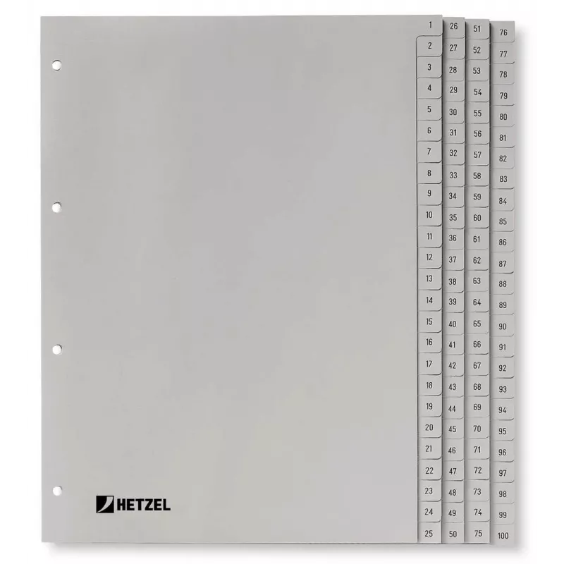 Rexel PP registre, sivé, numerické, numerické tabové registre, polypropylén (PP), sivá, A4, 226 mm, 297 mm