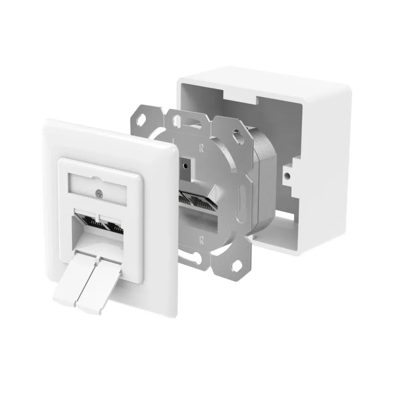 Hama 00300029 sieťová zásuvka 2 x RJ-45 biela