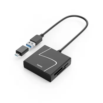 Hama 00200148 čítačka kariet USB 3.2 Gen 1 (3.1 Gen 1) Type-A/Type-C čierna