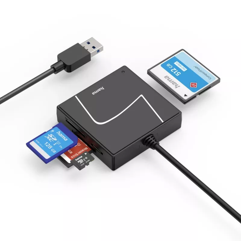 Hama 00200148 čítačka kariet USB 3.2 Gen 1 (3.1 Gen 1) Type-A/Type-C čierna