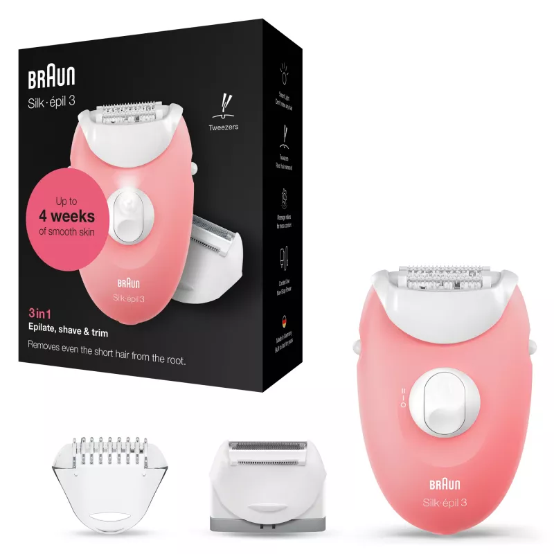 Braun Silk-epil 3-277 epilátor, biela/ružová