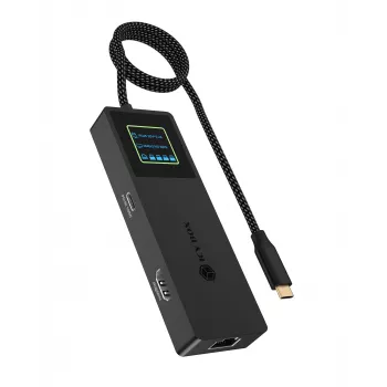 ICY BOX Spade Dock 4038, 7-in-1 dokovacia stanica s LCD displejom a PD 100 W