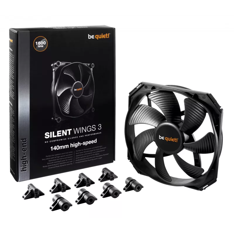 be quiet! SilentWings 3 ventilátor do počítačovej skrine 14 cm čierny