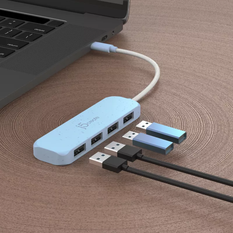 j5create ekologický USB-C na 4-port Type-A Gen 2 hub