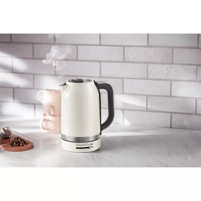 KitchenAid 5KEK1701EPL elektrická kanvica 1,7 l 2400 W čierna, nehrdzavejúca oceľ, biela