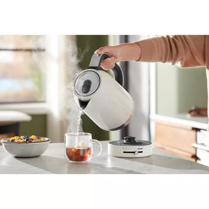 KitchenAid 5KEK1701EPL elektrická kanvica 1,7 l 2400 W čierna, nehrdzavejúca oceľ, biela