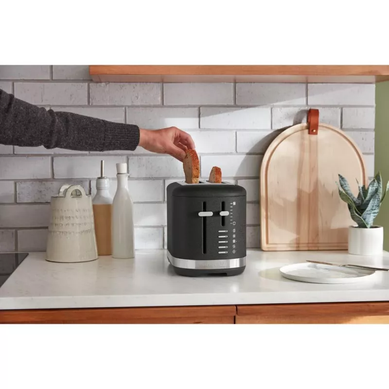 KitchenAid 859711684250 toaster 7 2 plátky 980 W čierna, nehrdzavejúca oceľ