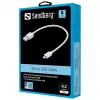 Sandberg MicroUSB Sync/nabíjací kábel 0,2 m, 0,2 m, USB A, Micro-USB B, USB 2.0, biely