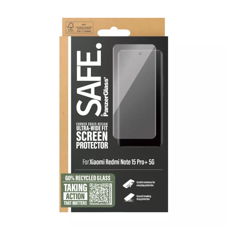 PanzerGlass SAFE. by ® ochrana displeja Xiaomi Redmi Note 15 Pro+ 5G | Ultra-Wide Fit