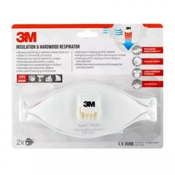 3M Aura Comfort Cool Flow 9332+ FFP3 NR D jednorazové respirátory, 2 ks (9332C2)