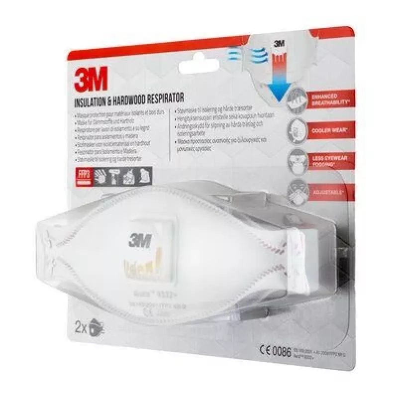 3M Aura Comfort Cool Flow 9332+ FFP3 NR D Jednorazové respirátory, 2 ks (9332C2)
