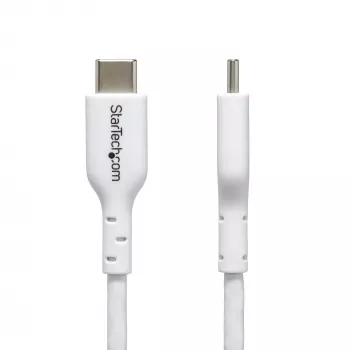 StarTech.com 1 m (3,3 ft) biely USB-C nabíjací kábel 2 ks balenie, USB-C kábel, USB 2.0 Type-C nabíjací kábel pre notebook, 60 W 3 A Power Delivery, TPE plášť, USB-C dátový kábel, M/M