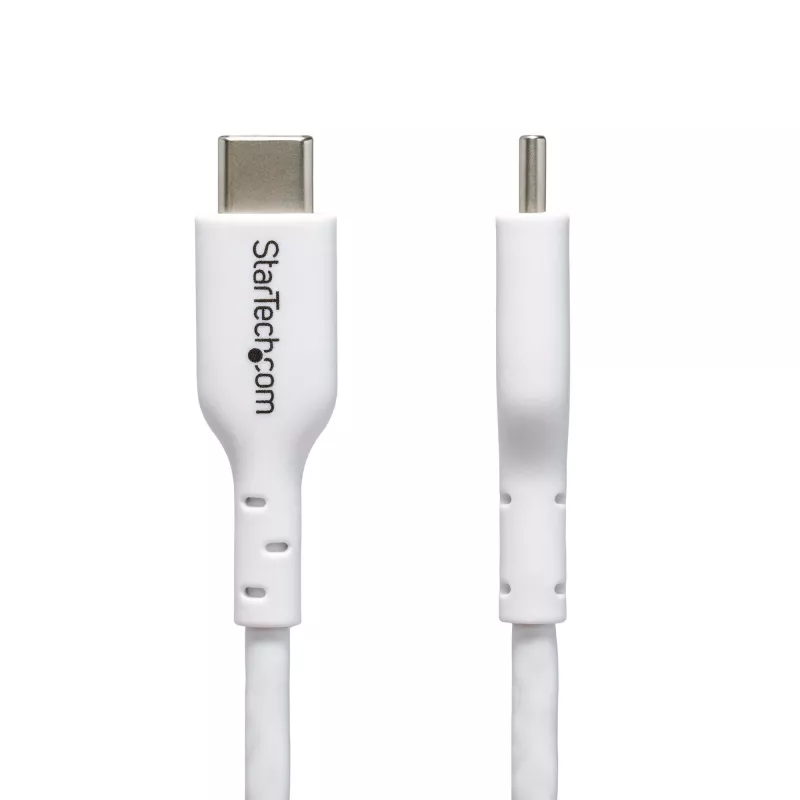 StarTech.com 1 m (3,3 ft) biely USB-C nabíjací kábel 2 ks balenie, USB-C kábel, USB 2.0 Type-C nabíjací kábel pre notebook, 60 W 3 A Power Delivery, TPE plášť, USB-C dátový kábel, M/M