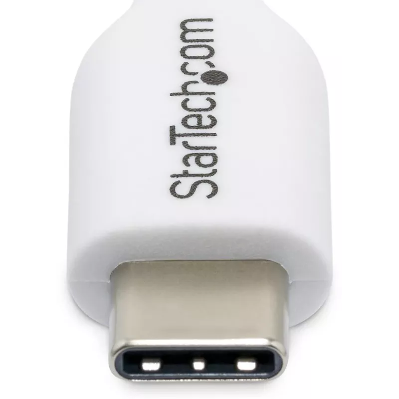 StarTech.com 1 m (3,3 ft) biely USB-C nabíjací kábel 2 ks balenie, USB-C kábel, USB 2.0 Type-C nabíjací kábel pre notebook, 60 W 3 A Power Delivery, TPE plášť, USB-C dátový kábel, M/M