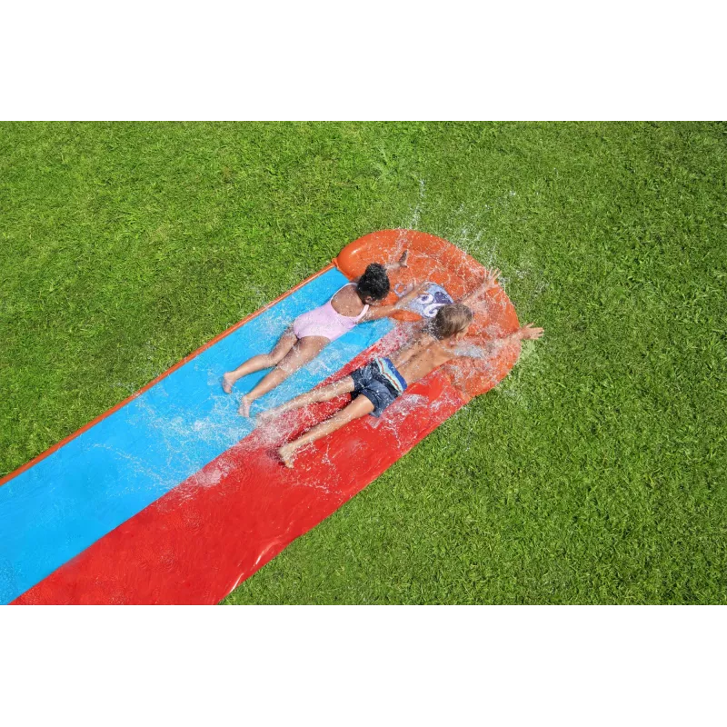 Bestway H2OGO! dvojitá vodná šmýkačka s Tsunami Splash rampou 4,88 m