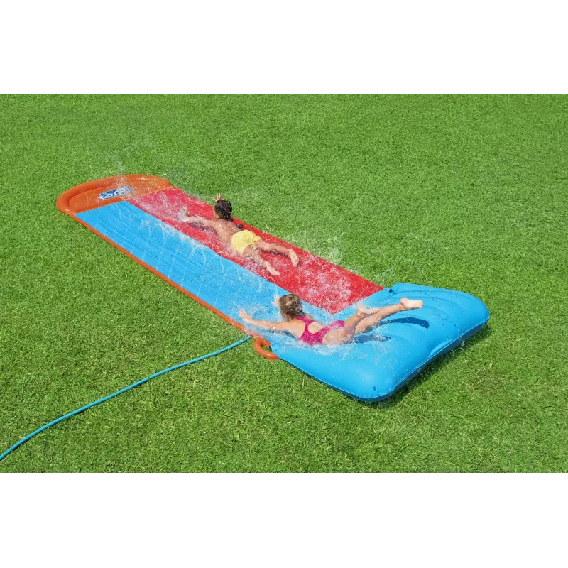 Bestway H2OGO! dvojitá vodná šmýkačka s Tsunami Splash rampou 4,88 m