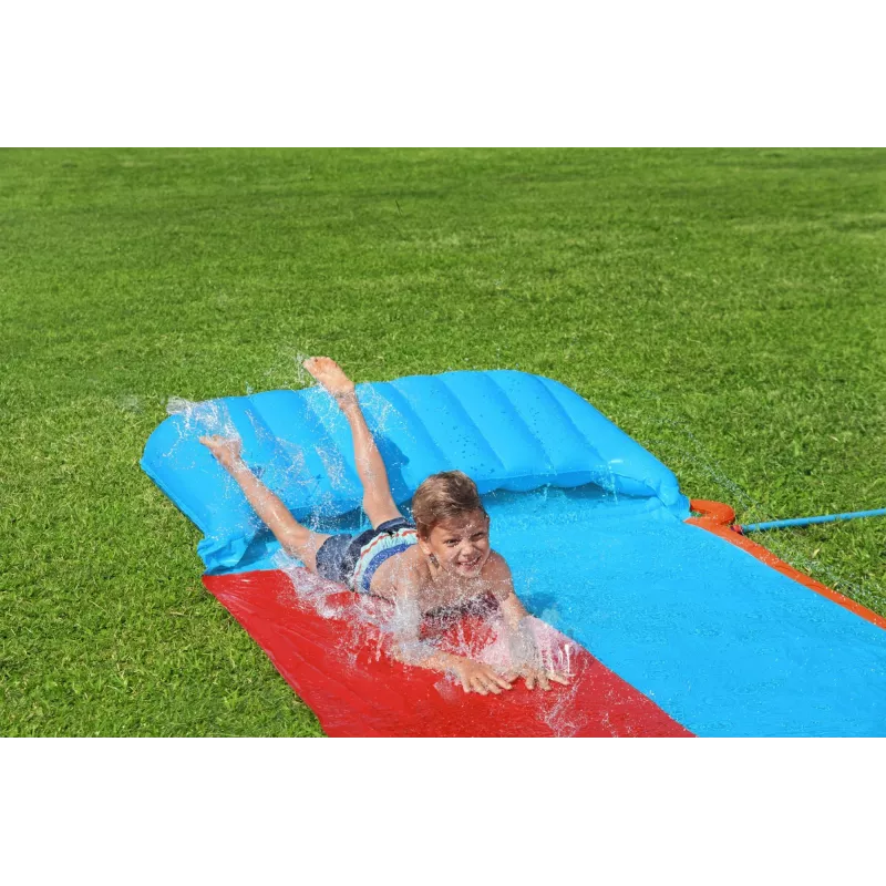 Bestway H2OGO! dvojitá vodná šmýkačka s Tsunami Splash rampou 4,88 m