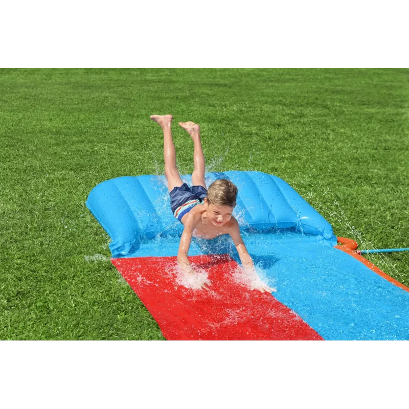 Bestway H2OGO! dvojitá vodná šmýkačka s Tsunami Splash rampou 4,88 m