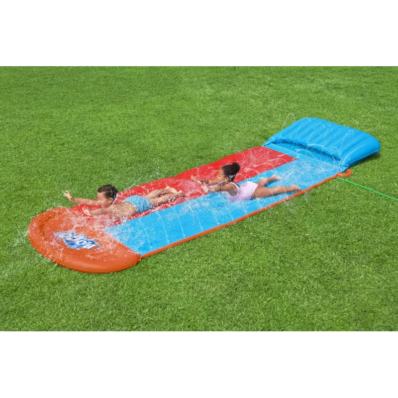 Bestway H2OGO! dvojitá vodná šmýkačka s Tsunami Splash rampou 4,88 m