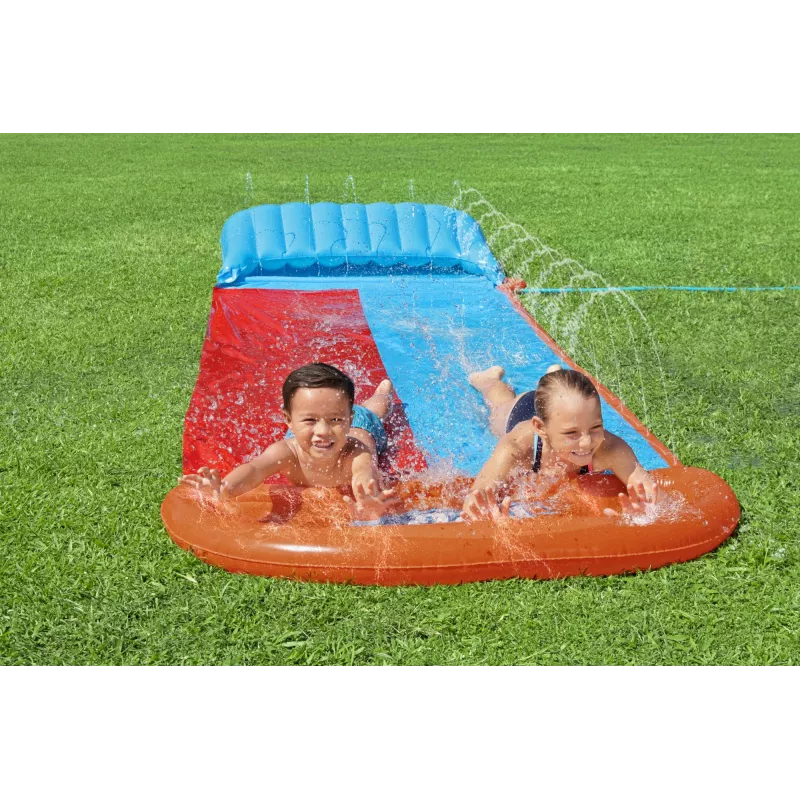 Bestway H2OGO! dvojitá vodná šmýkačka s Tsunami Splash rampou 4,88 m