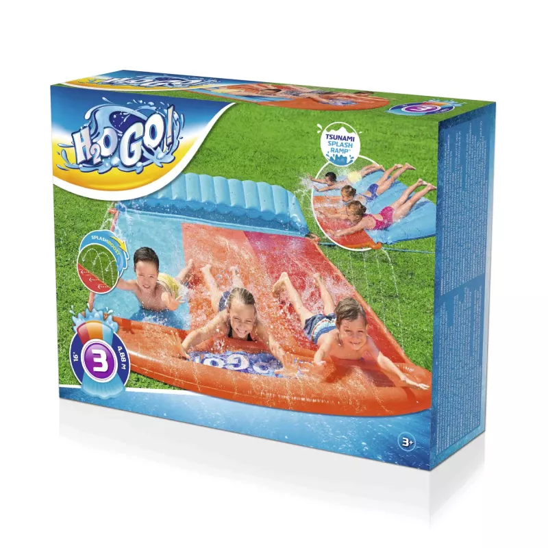 Bestway H2OGO! trojitá šmýkačka s Tsunami Splash rampou 4,88 m