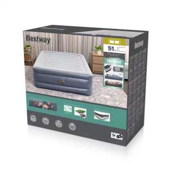 Bestway Tritech nafukovacia matrace Queen s integrovaným AC čerpadlom a antimikrobiálnym povrchom 2,03 m x 1,52 m x 51 cm