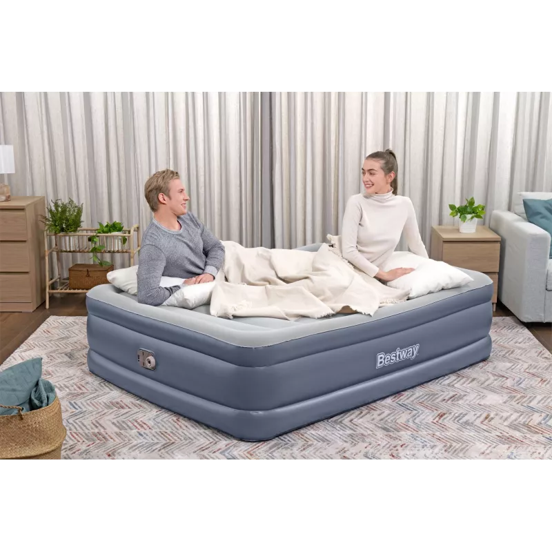 Bestway Tritech nafukovacia matrace Queen s integrovaným AC čerpadlom a antimikrobiálnym povrchom 2,03 m x 1,52 m x 51 cm