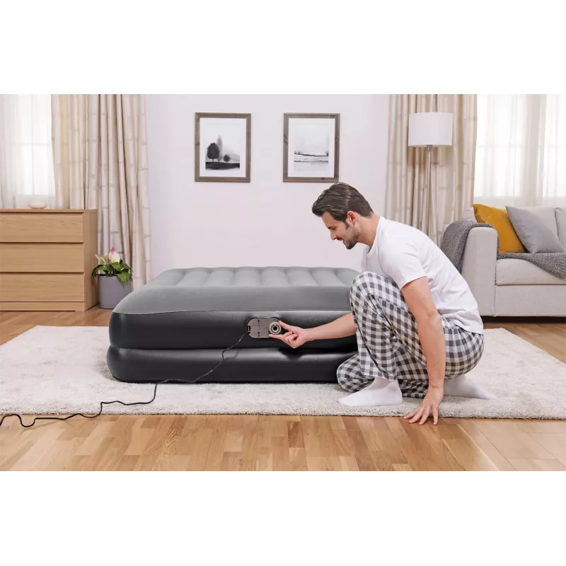 Bestway Tritech nafukovacia matrace Queen s integrovaným AC čerpadlom a antimikrobiálnym povrchom 2,03 m x 1,52 m x 46 cm