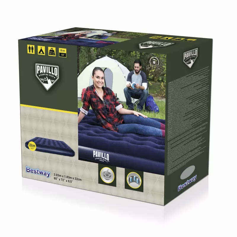 Bestway Flocked Airbed – King – 2,03 m x 1,83 m x 22 cm, dvojmatrace