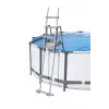 Bestway Flip & Lock rebrík k nadzemnému bazénu 1,32 m, rebrík, sivý, kov, plast, 150 kg, 4 stupne, EN16582