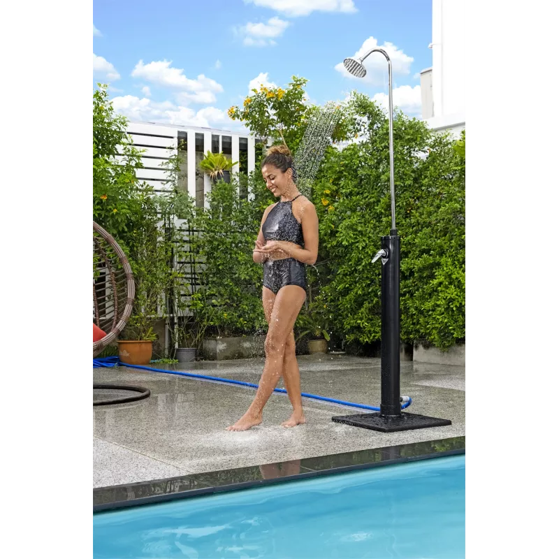 Bestway SolarFlow 8 L vonkajšia sprcha, samostatne stojaca, čierna, nerezová oceľ, 8 L, EN1112, 500 mm, 500 mm