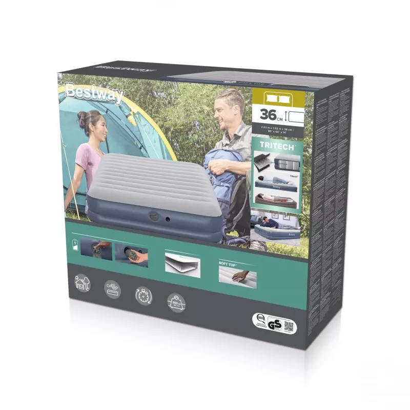 Bestway Tritech nafukovacia matrace Queen s nabíjateľným čerpadlom 2,03 m x 1,52 m x 36 cm